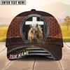 Joycorners Rustic Christian Horse & Cross Western Leather Texture Personalized Name Cap (8 Breeds)