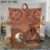 Joycorners Horse Rustic Tooled Leather Floral Pattern Zipper Art Personalized Name 3D Blanket  (8 Breeds)