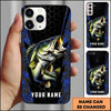 Joycorners Fishing 3D Realistic Honeycomb Tech Background Personalized Name Phone Case (10 Fish Species)