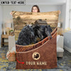 Joycorners Horse Three Horses on Countryside Farm Leather Weave Border Personalized Name 3D Blanket (8 Breeds)