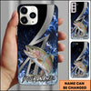 Joycorners Fishing Blue Flame Lightning Strike Personalized Name Phone Case (10 Fish Species)