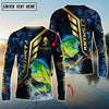 Joycorners Saltwater Fish Fishing Gold Smoke Premium Sport Style Personalized Name, Team Name Long Sleeve Shirt (6 Breeds)