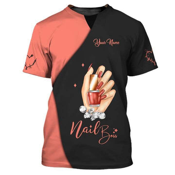 Nails - Personalized Name Gift for Nails Lovers, Nails Salon Uniform 3D Shirt