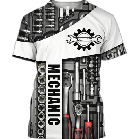 Joycorners Summer Fashion Mens T Shirt Personalized Name Mechanic 3D T-Shirt