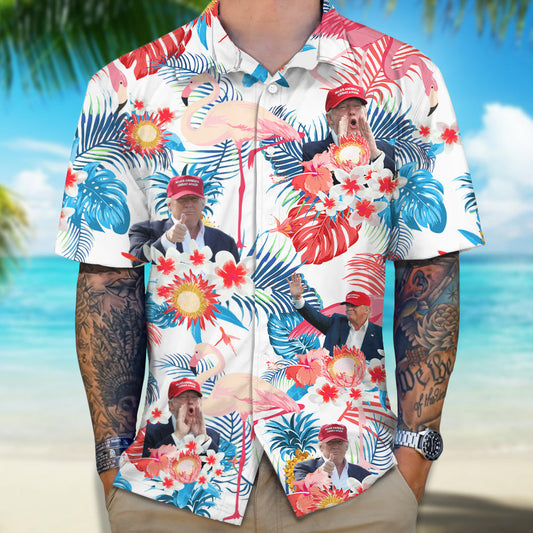 Joycorner Funny Trump Photo Aloha  Hawaiian Shirt