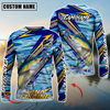 Joycorners Fishing Yellow Blue Lightning Pattern Design Custom Name & Team Name 3D Shirts (11 Breeds)