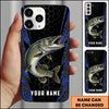 Joycorners Fishing 3D Realistic Honeycomb Tech Background Personalized Name Phone Case (10 Fish Species)