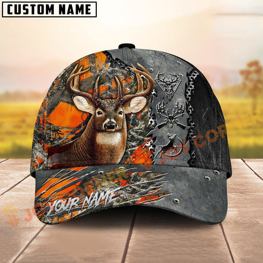 Joycorners Deer Hunting Steel Break Patch Forest Camo Custom Name 3D Cap ( 6 colors)