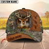 Joycorners Deer Hunting Leather Edge Natural Camo Custom Name 3D Cap ( 6 colors)