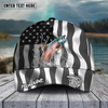 Joycorners Fishing Hat Walleye Splash American Flag Personalized Name Cap (11 Breeds)