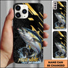 Joycorners Fishing Luxury Black Gold Lightning Splash Personalized Name Phone Case (10 Fish Species)