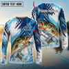 Joycorners Freshwater Fish Fishing Water Splash Scale Pattern Personalized Name, Team Name Long Sleeve Shirt (6 Breeds)