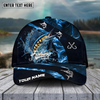 Joycorners Fishing Blue Smoke Sport Pattern Personalized Name 3D Cap (11 Breeds)