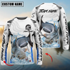 Joycorners Fishing White Black Curve Pattern Design Custom Name & Team Name 3D Shirts (11 Breeds)