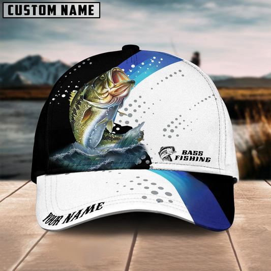 Joycorners Fishing Blue Camo Sport Pattern Personalized Name 3D Cap (11 Breeds)