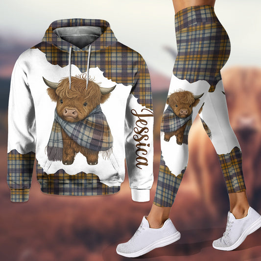 Joycorners Cute Highland Cow - Personalized Hoodie and Leggings LM2811