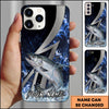 Joycorners Fishing Blue Flame Lightning Strike Personalized Name Phone Case (10 Fish Species)