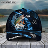 Joycorners Fishing Blue Smoke Sport Pattern Personalized Name 3D Cap (11 Breeds)