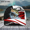 Joycorners Fishing Red White Pattern Sport Pattern Personalized Name 3D Cap (11 Breeds)