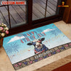 Joycorners Happy 4th of July Cow with USA Scarf Fireworks Personalized Name 3D Doormat (8 Breeds)