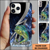 Joycorners Fishing Blue Flame Lightning Strike Personalized Name Phone Case (10 Fish Species)