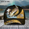 Joycorners Fishing Cross Skinfish Flag Of United States Sport Pattern Personalized Name 3D Cap (11 Breeds)