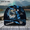 Joycorners Fishing Blue Smoke Sport Pattern Personalized Name 3D Cap (11 Breeds)