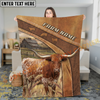 Joycorners Cow on Rustic Leather Background Farm Landscape Personalized Name 3D Blanket (8 Breeds)
