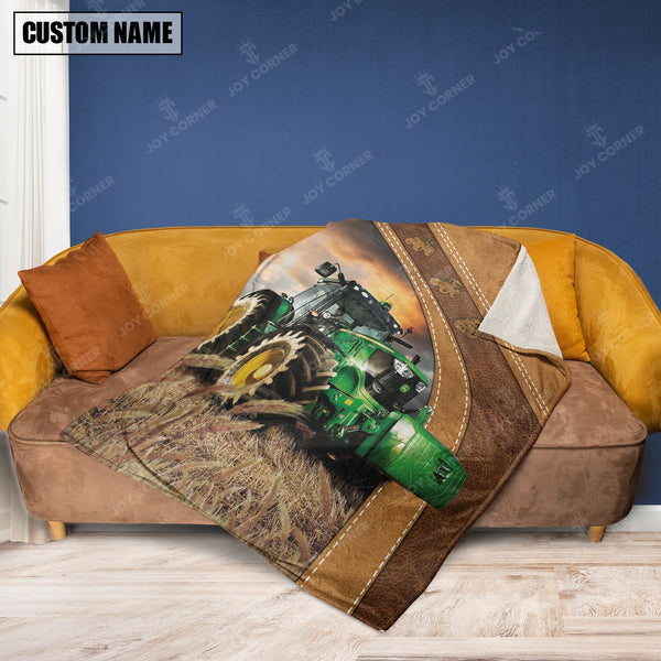 Joycorners Personalized Name Farm Tractor Blanket Collection