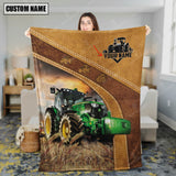 Joycorners Personalized Name Farm Tractor Blanket Collection