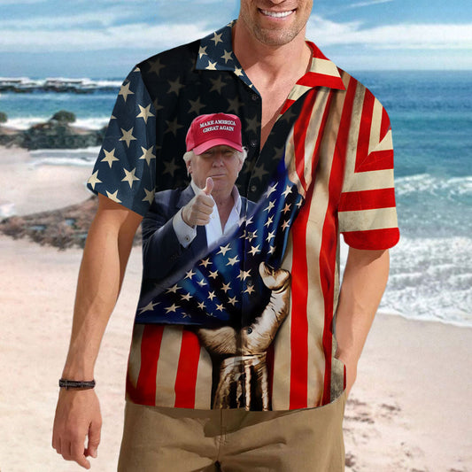 Joycorner Funny Donald Trump Photo 1 Hawaiian Shirt