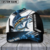 Joycorners Fishing Blue Flame Sport Pattern Personalized Name 3D Cap (11 Breeds)