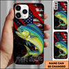 Joycorners Fishing American Flag Patriotic Grunge Personalized Name Phone Case (10 Fish Species)