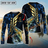 Joycorners Freshwater Fish Fishing Gold Smoke Premium Sport Style Personalized Name, Team Name Long Sleeve Shirt (6 Breeds)