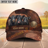 Joycorners Cow Farm Western Tooled Leather Cow Trio Personalized Name Cap (8 Breeds)