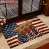 Joycorners Patriotic Cow Trio Wrapped in American Flag 1776–2026 Farm Name Personalized 3D Doormat (8 Breeds)