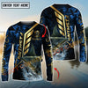 Joycorners Freshwater Fish Fishing Gold Smoke Premium Sport Style Personalized Name, Team Name Long Sleeve Shirt (6 Breeds)