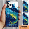 Joycorners Fishing Blue Ocean Compass Star Pop Art Personalized Name Phone Case (10 Fish Species)