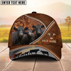 Joycorners Cow Farm Floral Carved Leather Cattle Family Personalized Name Cap (8 Breeds)