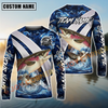 Joycorners Fishing Blue Lava Smoke Silver Line Design Custom Name & Team Name 3D Shirts (11 Breeds)