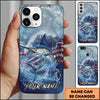 Joycorners Fishing Ocean Wave Patriotic Camouflage Personalized Name Phone Case (10 Fish Species)