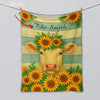 Joycorners Sunflower Cattle On Farm Personalized Name Blanket