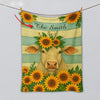 Joycorners Sunflower Cattle On Farm Personalized Name Blanket