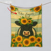 Joycorners Sunflower Cattle On Farm Personalized Name Blanket