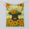 Joycorners Sunflower Cattle On Farm Personalized Name Blanket