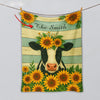 Joycorners Sunflower Cattle On Farm Personalized Name Blanket