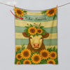 Joycorners Sunflower Cattle On Farm Personalized Name Blanket