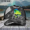 Joycorners Fishing Gray Camo Sport Pattern Personalized Name 3D Cap (11 Breeds)