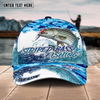 Joycorners Fishing Blue Water Camo Pattern Sport Pattern Personalized Name 3D Cap (11 Breeds)
