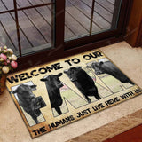 Joycorners Welcome To Our Farm - Black Angus Doormat